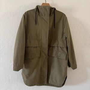 EVERLANE Womens ReNew Anorak Jacket XSmall Water Resistant Bay Leaf Green Hood